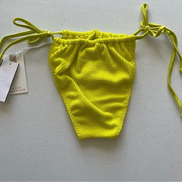 NWT Good American Neon Bright Yellow Bikni Swim Bathing Suit Set beach pool sexy - Picture 4 of 9